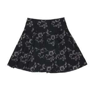 No Appt Necessary Floral and Paisley Embroidered A-line Dark Academia Skirt